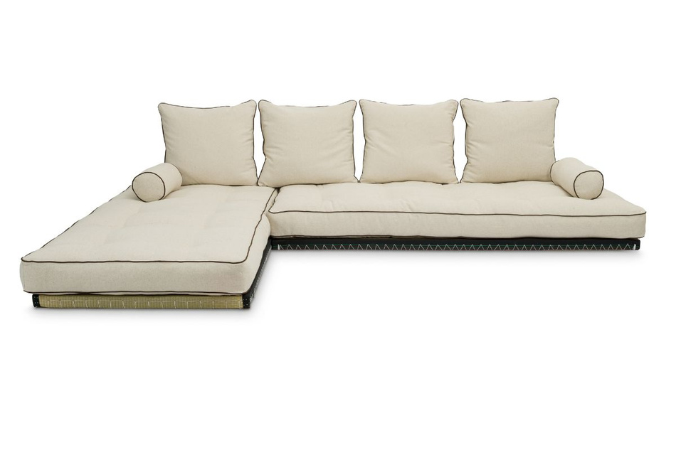 Corner Sofa Tatami Medium Duo Coco Kedro 80x200 - Pascall Futon Linen