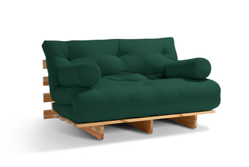 Sofa Bed Futon 160x200 - Slim Basic Classic - Pascall Bottle Green