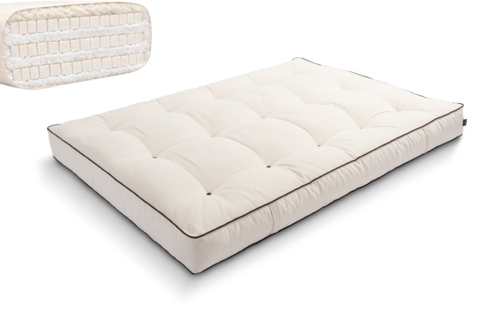 Futon Mattress 120x200 with latex - Comfort Trio Latex Wool - Pascall Kedro Ecru