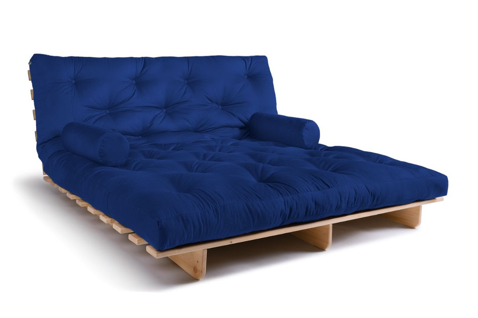Sofa Bed Futon 180x200 - Slim Basic Classic - Pascall Blue