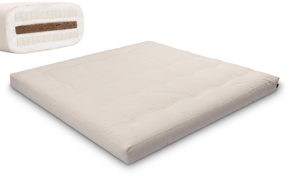 Futon Mattress 200x200 with coconut and 2x latex - Comfort Relax - Pascall Ecru