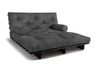 Sofa Bed Futon 160x200 - Slim Basic Black - Pascall Grey