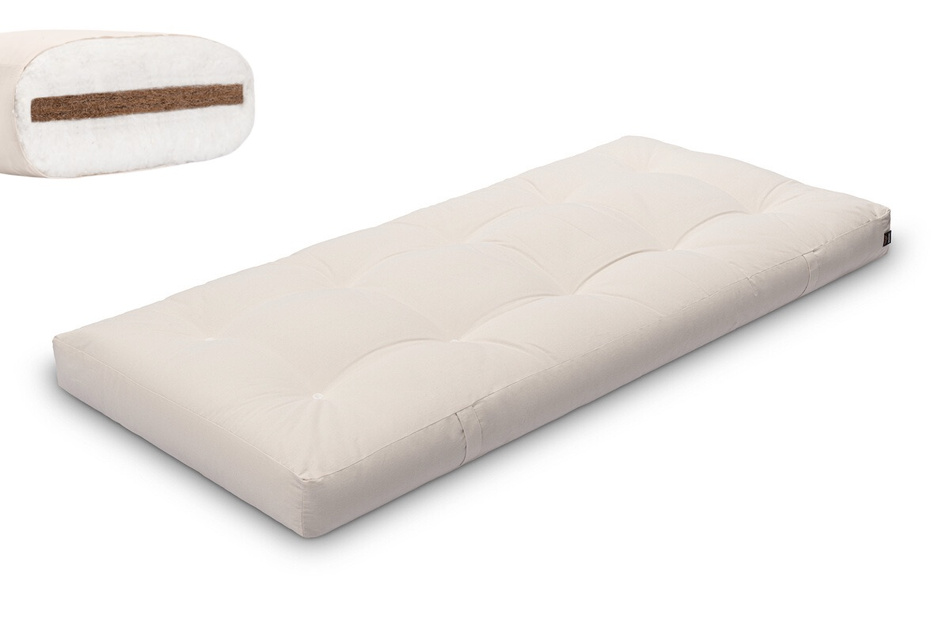 Futon Mattress 90x200 with coconut - Medium Coco - Pascall Ecru