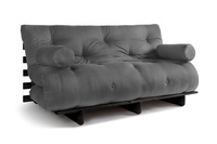 Sofa Bed Futon 160x200 - Slim Basic Black - Pascall Grey