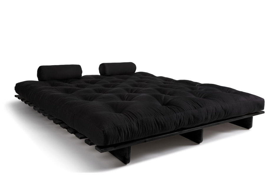 Sofa Bed Futon 180x200 - Slim Comfort Black - Pascall Black