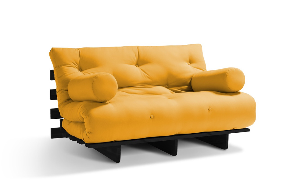 Sofa Bed Futon 120x200 - Slim Exclusive Black - Pascall Yellow