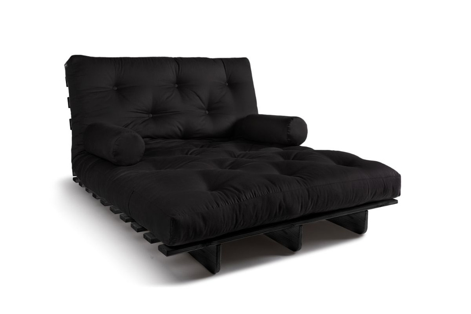 Sofa Bed Futon 120x200 - Slim Basic Black - Pascall Black
