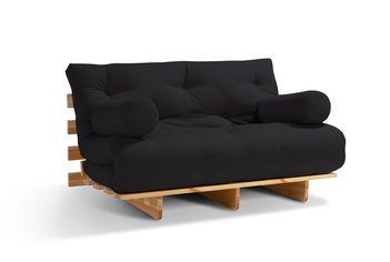 Sofa Bed Futon 120x200 - Slim Basic Classic - Pascall Black