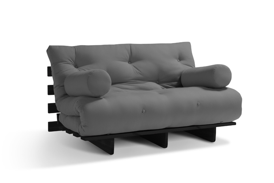 Sofa Bed Futon 120x200 - Slim Basic Black - Pascall Grey