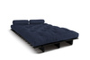 Sofa Bed Futon 120x200 - Slim Exclusive Black - Pascall Navy Blue