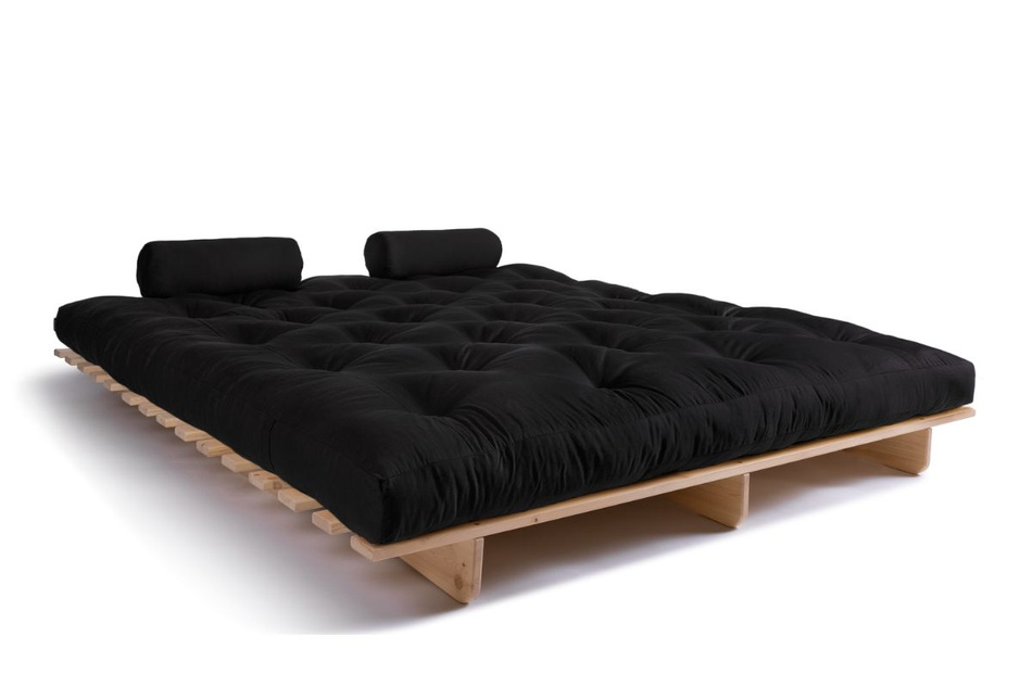 Sofa Bed Futon 180x200 - Slim Comfort Classic - Pascall Black