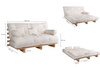 Sofa Bed Futon 160x200 - Slim Basic Classic - Pascall Kedro Ecru