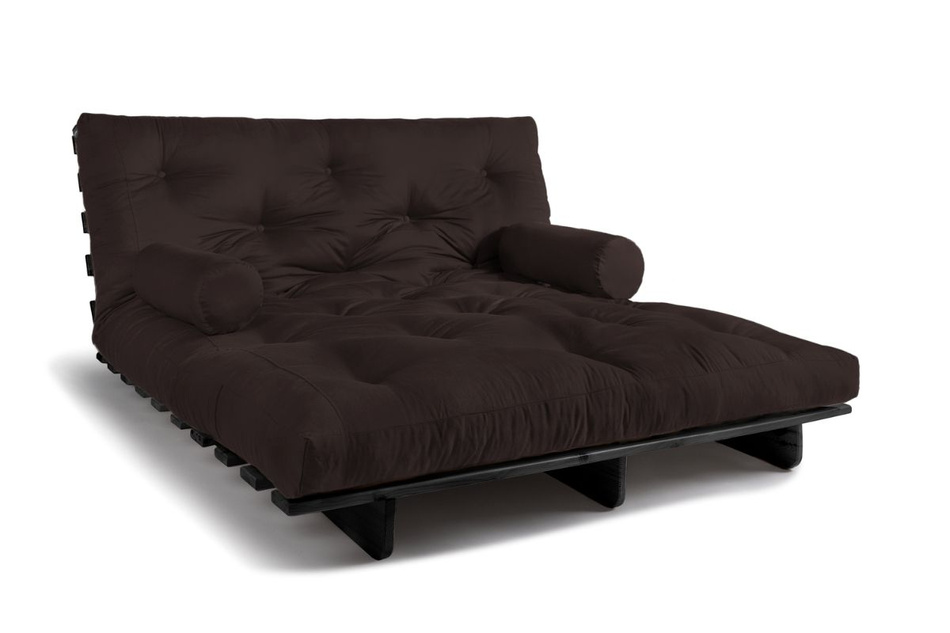Sofa Bed Futon 160x200 - Slim Exclusive Black - Pascall Brown