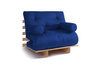 Sofa Bed Futon 90x200 - Slim Comfort Classic - Pascall Blue