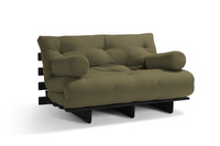 Sofa Bed Futon 120x200 - Slim Basic Black - Pascall Khaki