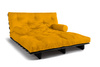Sofa Bed Futon 160x200 - Slim Exclusive Black - Pascall Yellow