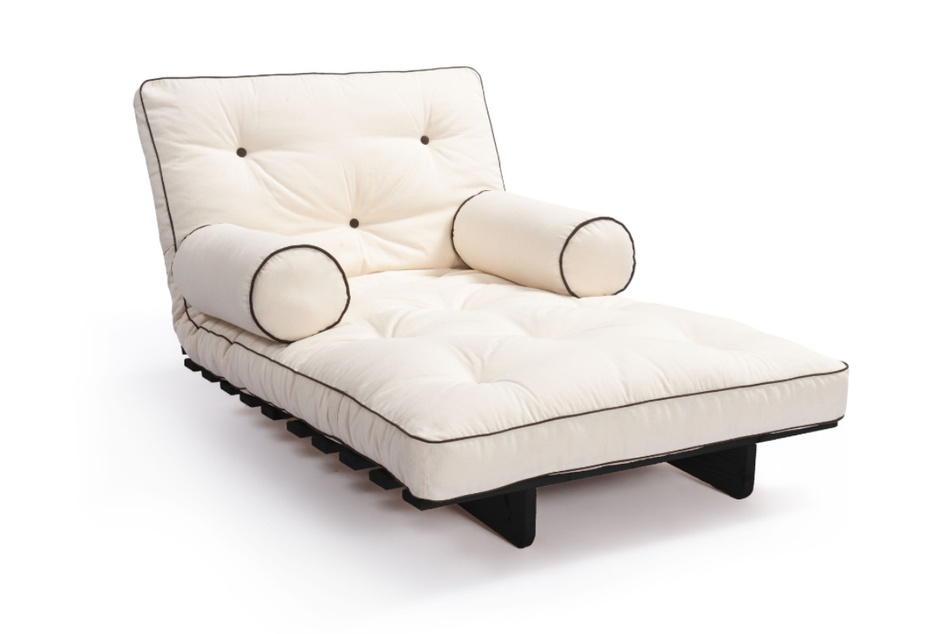 Sofa Bed Futon 90x200 - Slim Exclusive Black - Pascall Kedro Ecru