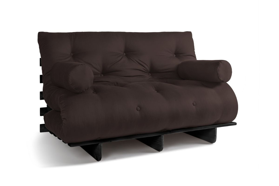 Sofa Bed Futon 140x200 - Slim Comfort Black - Pascall Brown