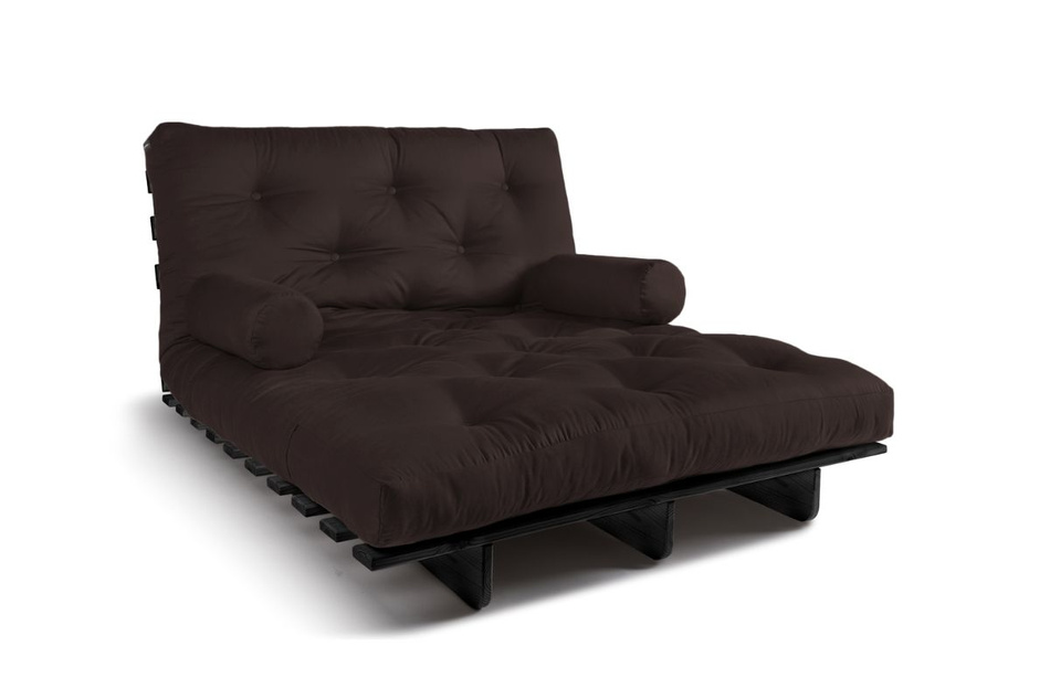 Sofa Bed Futon 120x200 - Slim Comfort Black - Pascall Brown