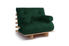 Sofa Bed Futon 90x200 - Slim Exclusive Classic - Pascall Bottle Green