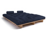 Sofa Bed Futon 180x200 - Slim Basic Classic - Pascall Navy Blue