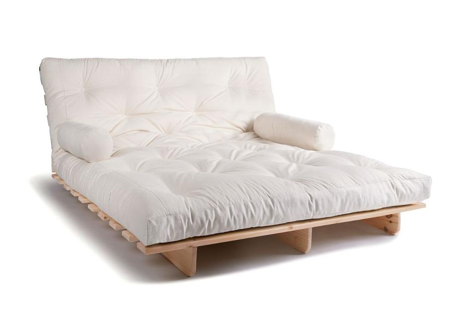 Sofa Bed Futon 160x200 - Slim Comfort Classic - Pascall Ecru