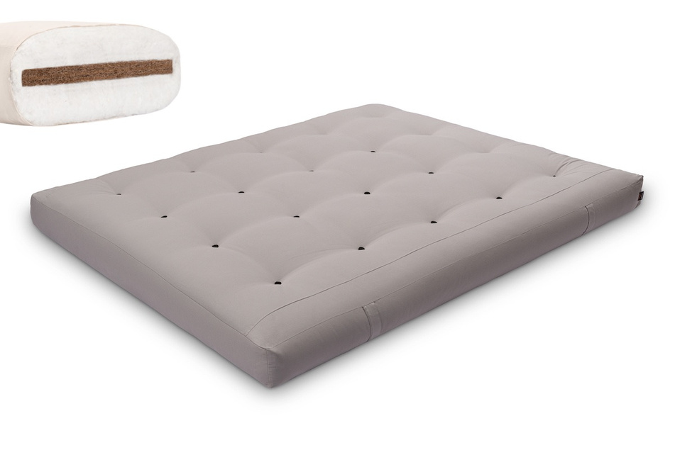 Futon Mattress 160x200 with coconut - Medium Coco - Pascall Grey