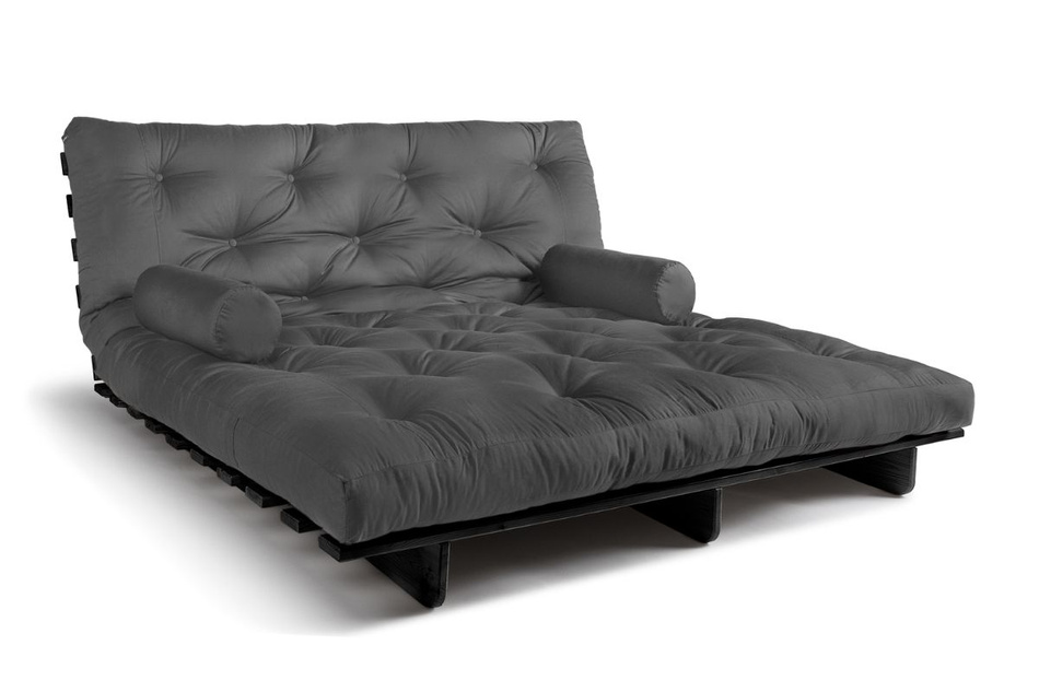 Sofa Bed Futon 180x200 - Slim Basic Black - Pascall Grey