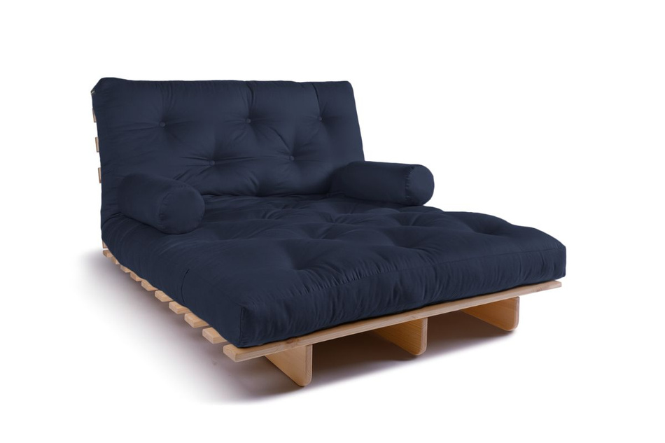 Sofa Bed Futon 120x200 - Slim Basic Classic - Pascall Navy Blue