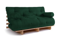 Sofa Bed Futon 160x200 - Slim Basic Classic - Pascall Bottle Green