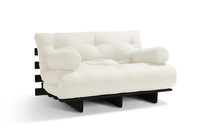 Sofa Bed Futon 140x200 - Slim Exclusive Black - Pascall Ecru