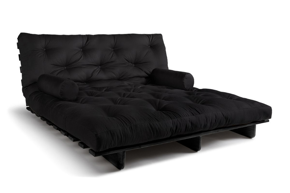 Sofa Bed Futon 180x200 - Slim Basic Black - Pascall Black
