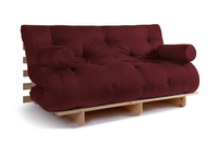 Sofa Bed Futon 160x200 - Slim Basic Classic - Pascall Burgundy