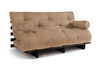 Sofa Bed Futon 160x200 - Slim Exclusive Black - Pascall Beige