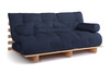 Sofa Bed Futon 180x200 - Slim Basic Classic - Pascall Navy Blue