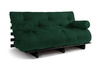 Sofa Bed Futon 160x200 - Slim Basic Black - Pascall Bottle Green