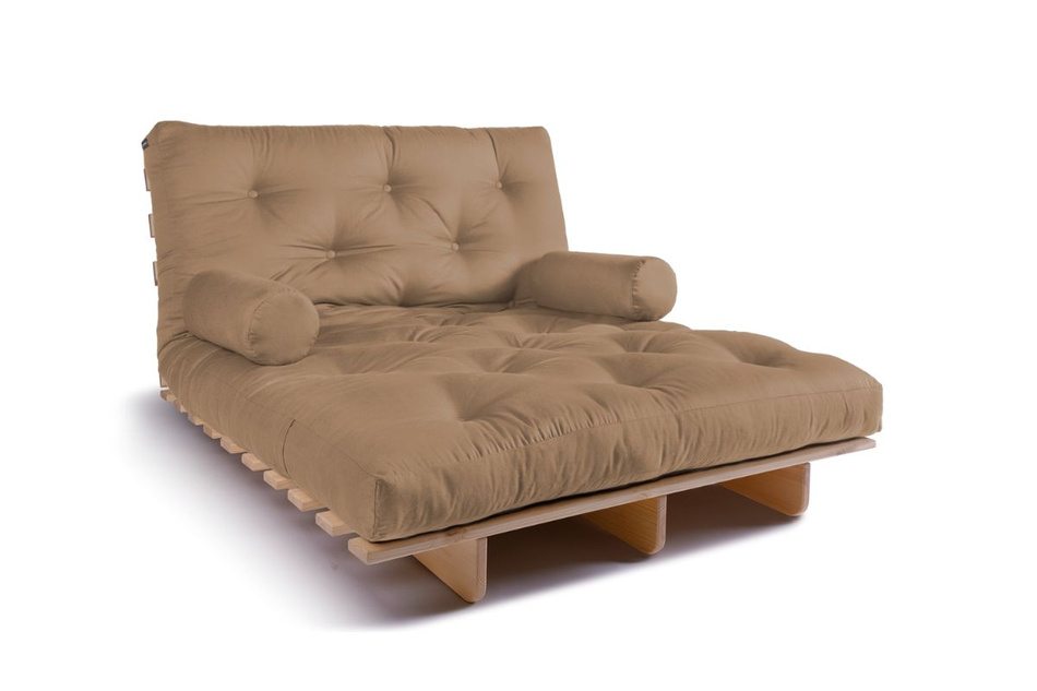 Sofa Bed Futon 120x200 - Slim Basic Classic - Pascall Beige