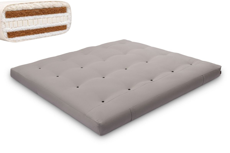Futon Mattress 180x200 with wool, latex and 2x coconut - Comfort Wool Hard - Pascall Grey