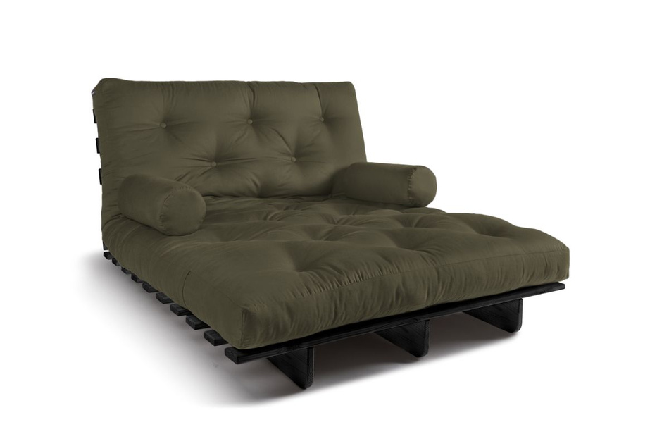 Sofa Bed Futon 120x200 - Slim Basic Black - Pascall Khaki