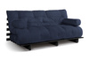 Sofa Bed Futon 180x200 - Slim Comfort Black - Pascall Navy Blue