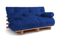 Sofa Bed Futon 160x200 - Slim Basic Classic - Pascall Blue