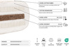 Futon Mattress 140x200 with coconut and 2x latex - Comfort Relax - Pascall Ecru