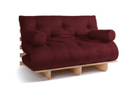 Sofa Bed Futon 140x200 - Slim Basic Classic - Pascall Burgundy