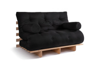 Sofa Bed Futon 120x200 - Slim Exclusive Classic - Pascall Black