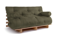 Sofa Bed Futon 160x200 - Slim Basic Classic - Pascall Khaki