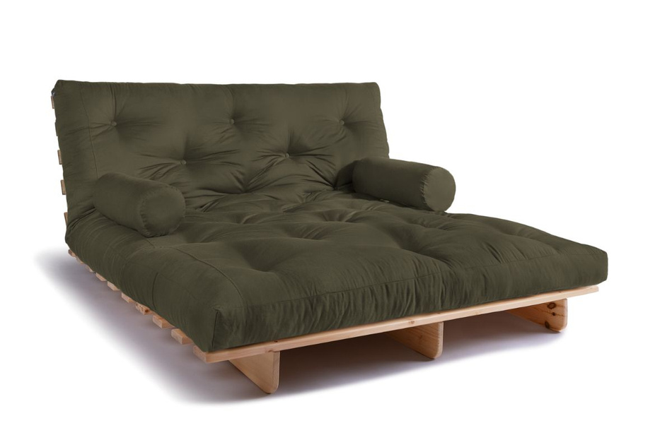 Sofa Bed Futon 160x200 - Slim Basic Classic - Pascall Khaki