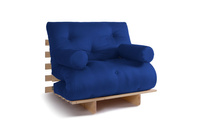 Sofa Bed Futon 90x200 - Slim Basic Classic - Pascall Blue