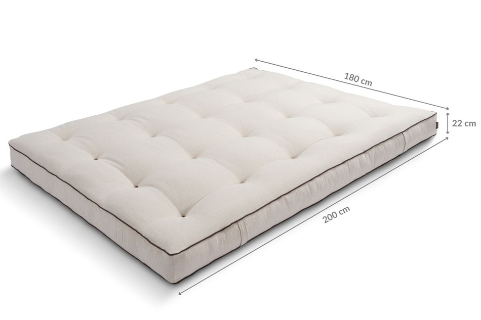 Futon Mattress 180x200 with wool, coconut and 2x latex - Comfort Wool - Pascall Kedro Linen