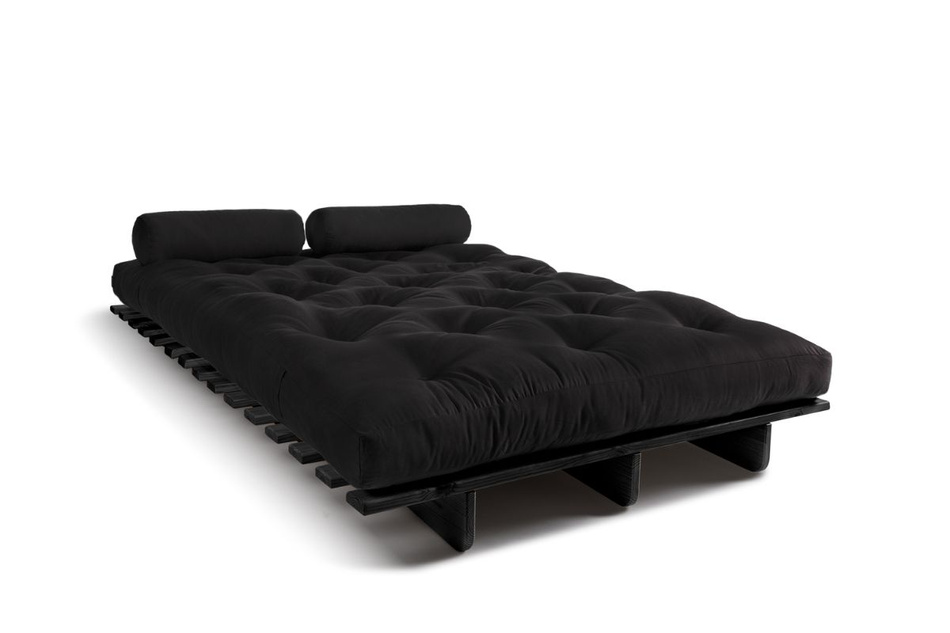 Sofa Bed Futon 120x200 - Slim Basic Black - Pascall Black