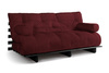 Sofa Bed Futon 180x200 - Slim Exclusive Black - Pascall Burgundy
